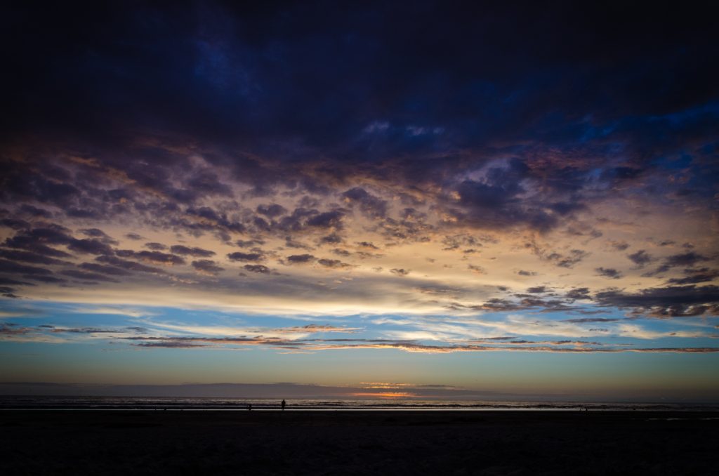 coucher de soleil au Touquet, France